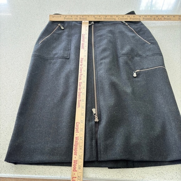 Doncaster Black Zipper Midi Pencil Skirt Wool Fully Lined Sz 10 Luxury Designer - Picture 9 of 13